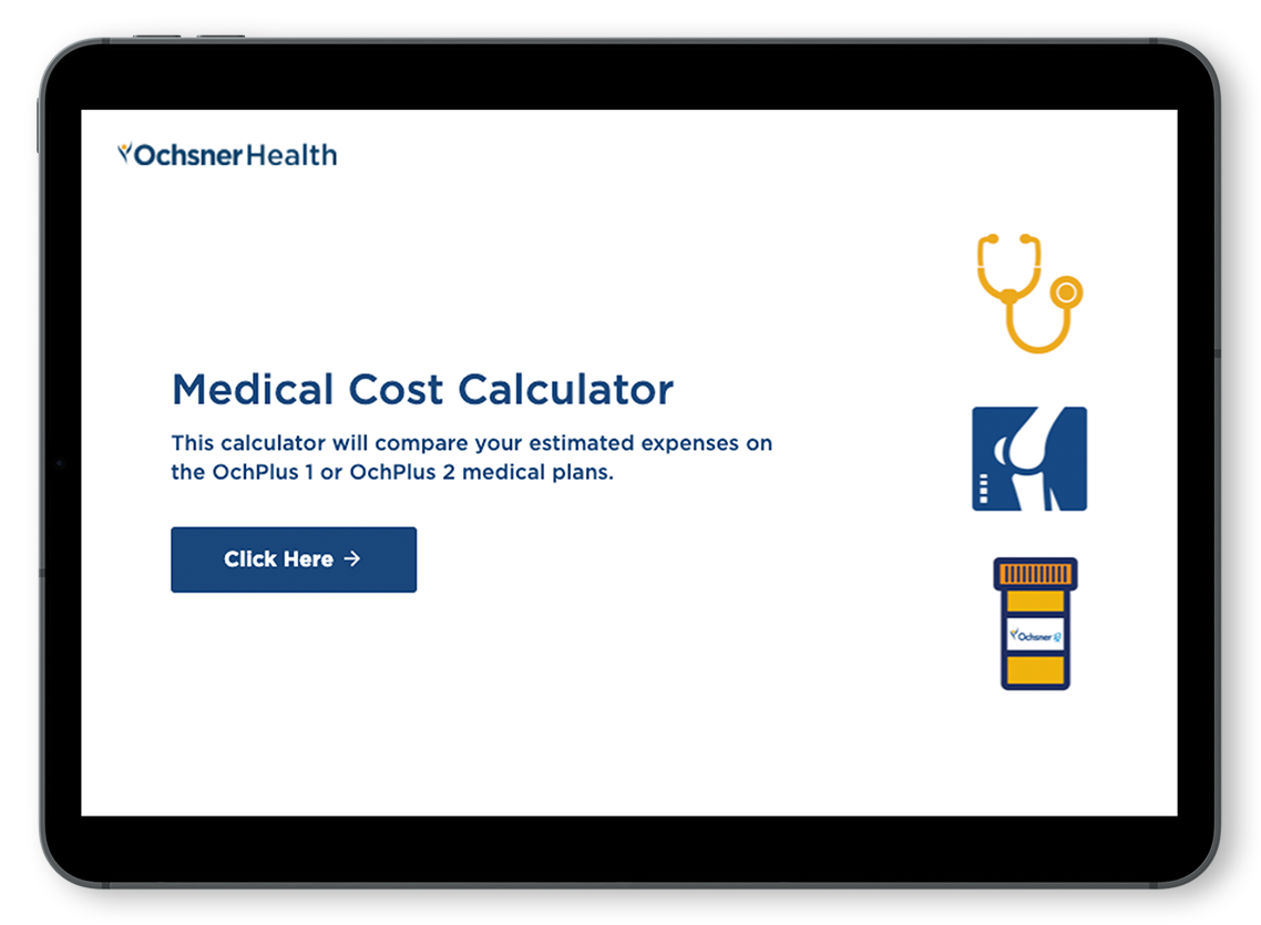 Ochsner Health Medical Cost Calculator Example